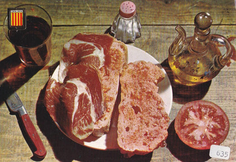 POSTAL B12350: COLECCIÓN PLATOS TIPICOS: Tostadas con jamon