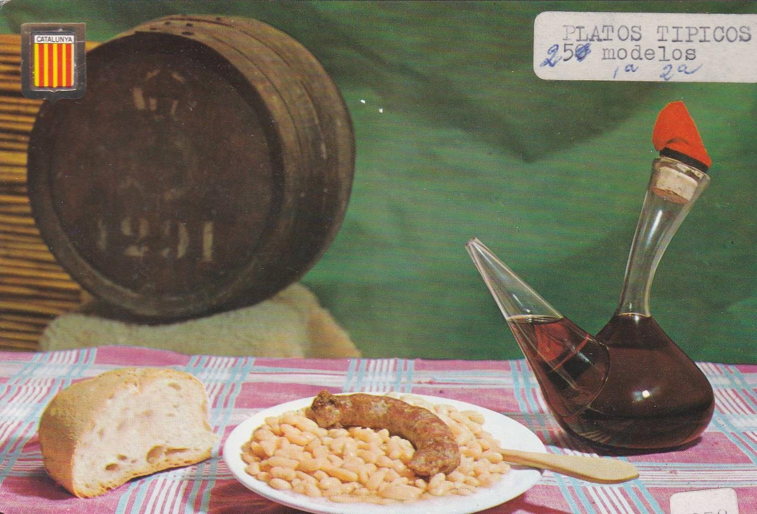 POSTAL B12340: COLECCIÓN PLATOS TIPICOS: Seques amb butifarra