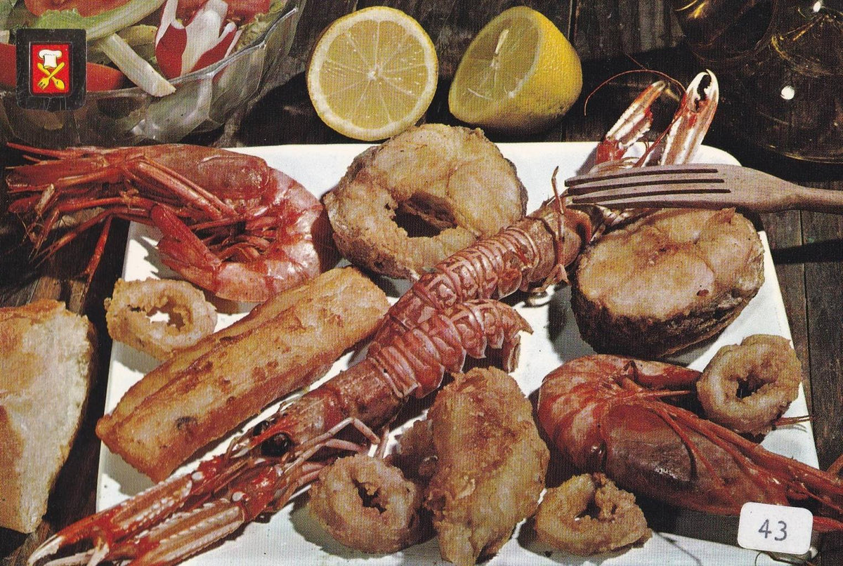 POSTAL B12338: COLECCIÓN PLATOS TIPICOS: Fritada de pescado