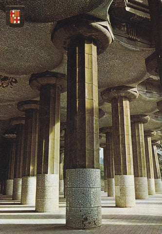 POSTAL B12260: BARCELONA: Columnas del Parque Guell