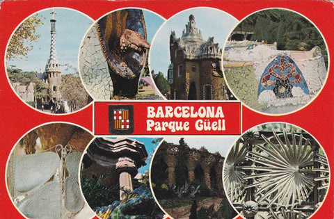 POSTAL B12256: BARCELONA: vistas varias del parque guell