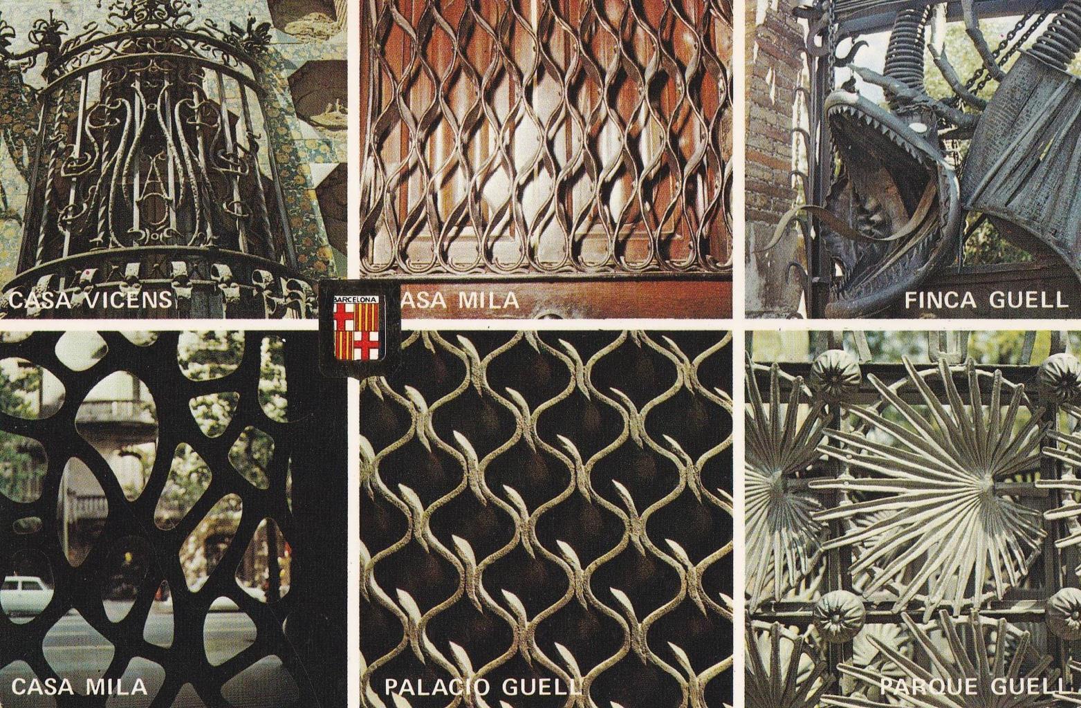 POSTAL B12246: BARCELONA: Casa Mila, casa vicens, parque guell, etc