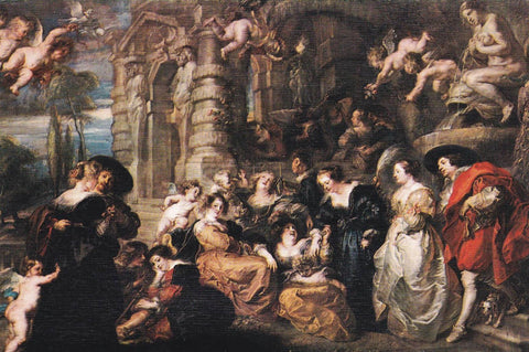 POSTAL B12286: RUBENS: EL JARDIN DEL AMOR. OLEO