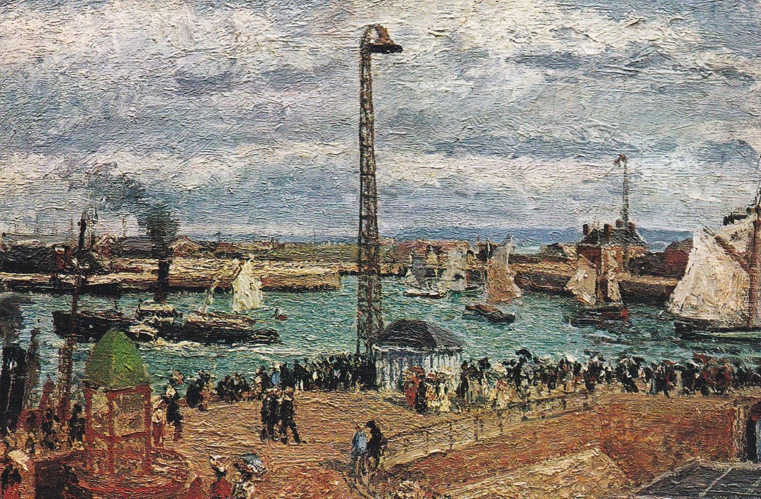 POSTAL B12280: PISSARRO: PUERTO DE DIEPPE. OLEO