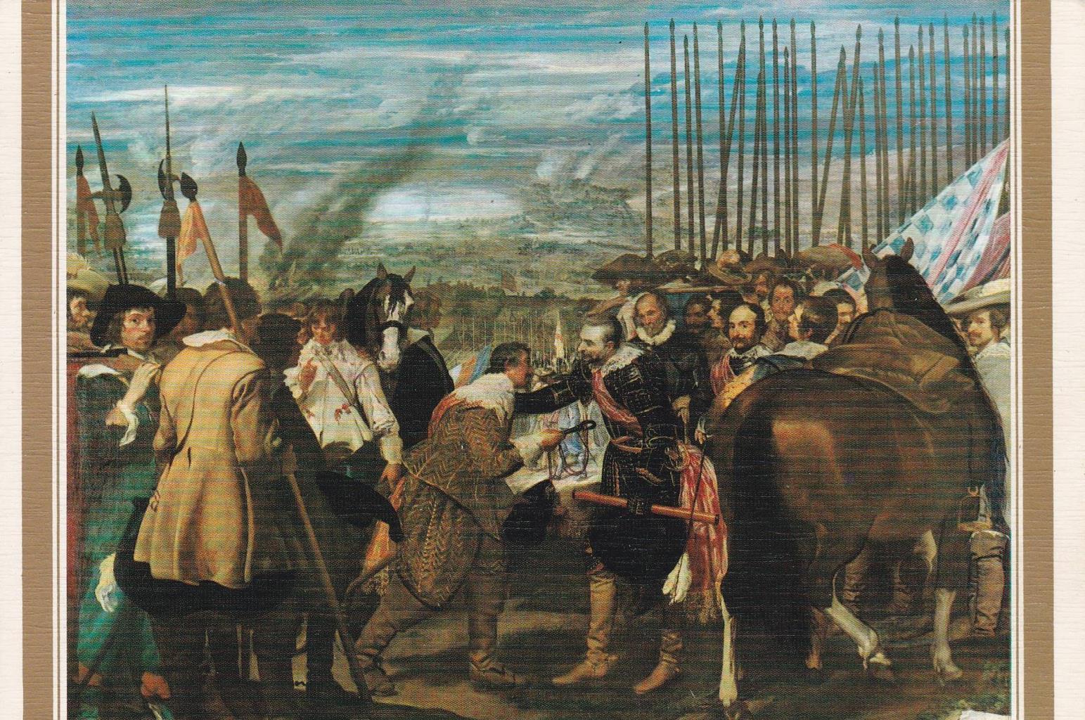 POSTAL B12277: VELAZQUEZ: LA RENDICION DE BRADA. OLEO