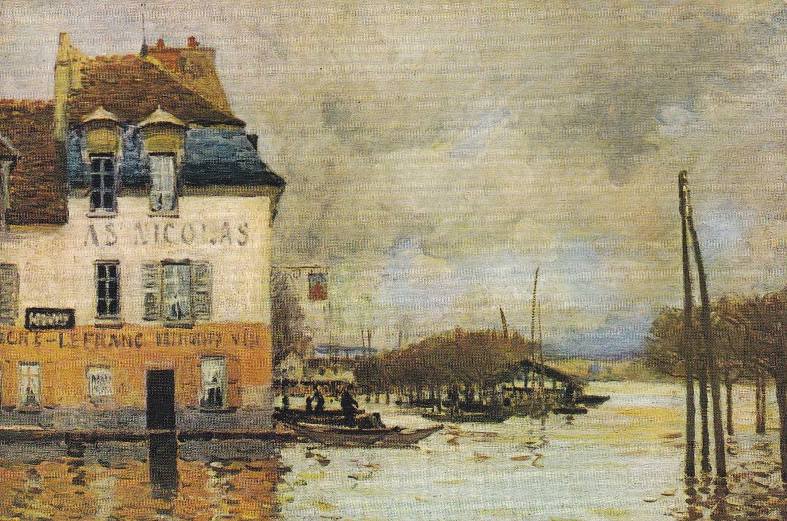 POSTAL B12271: SISLEY. INUNDACION DE PORT MARLY. OLEO