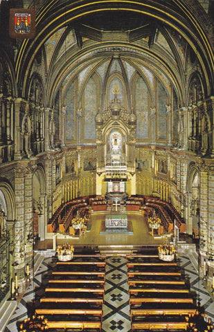 POSTAL B12365: MONTSERRAT: INTERIOR BASILICA