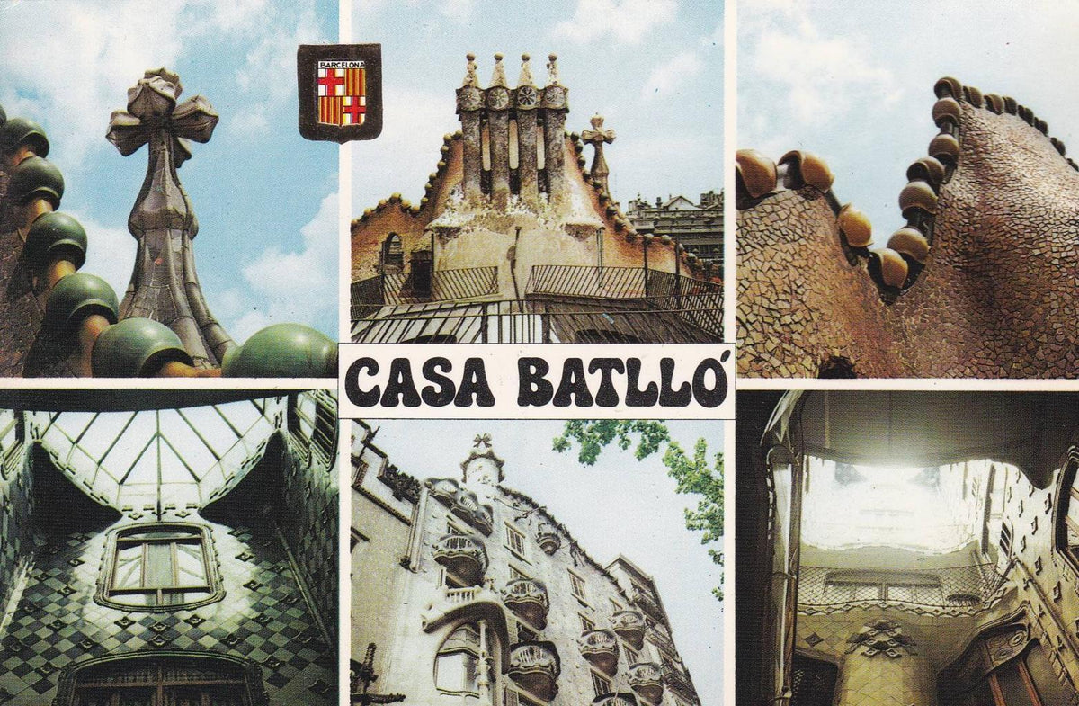 POSTAL B12372: BARCELONA. Vistas varias de la casa Batllo