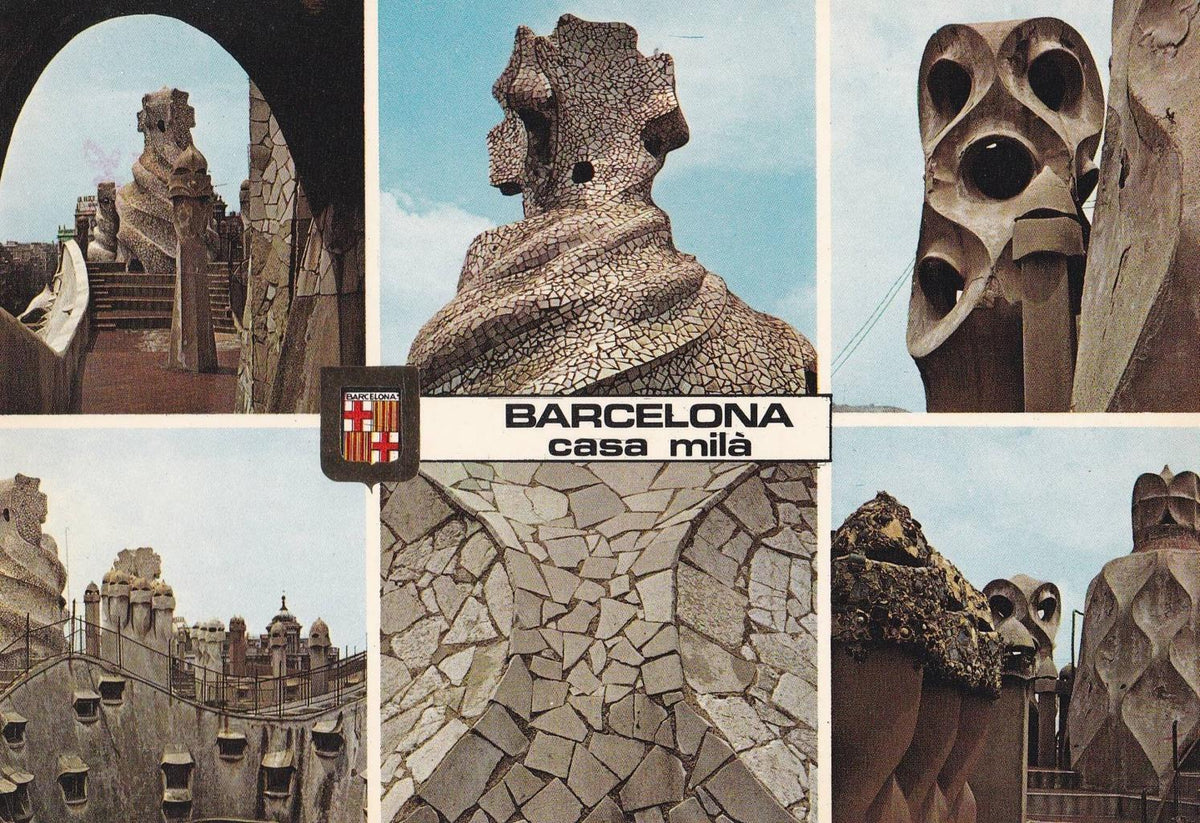POSTAL B12373: BARCELONA. Vistas varias de la casa Mila