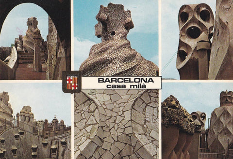 POSTAL B12373: BARCELONA. Vistas varias de la casa Mila