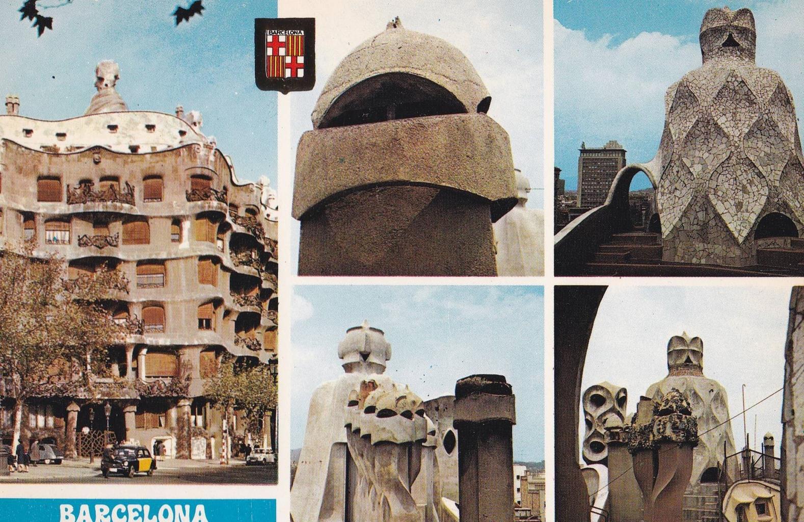 POSTAL B12374: BARCELONA. Casa Mila vistas diversas