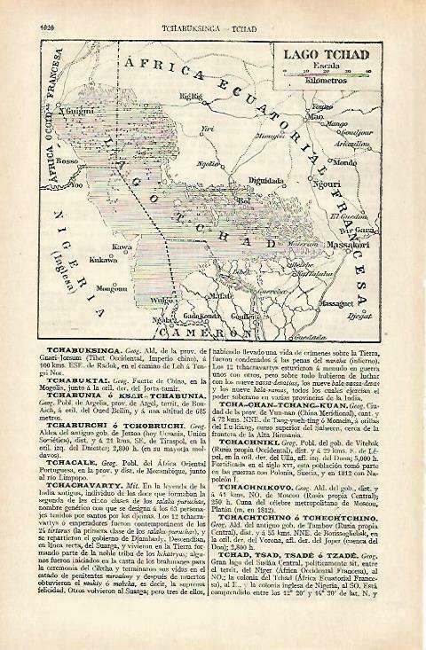LAMINA ESPASA 33519: Mapa del Lago Tchad