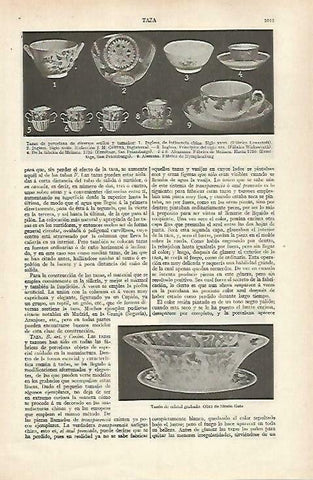 LAMINA ESPASA 33517: Tazas de porcelana