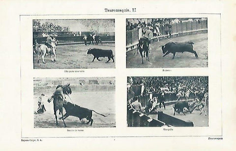 LAMINA ESPASA 33507: Tauromaquia: Cita para vara, rejoneo, suerte de varas y quite