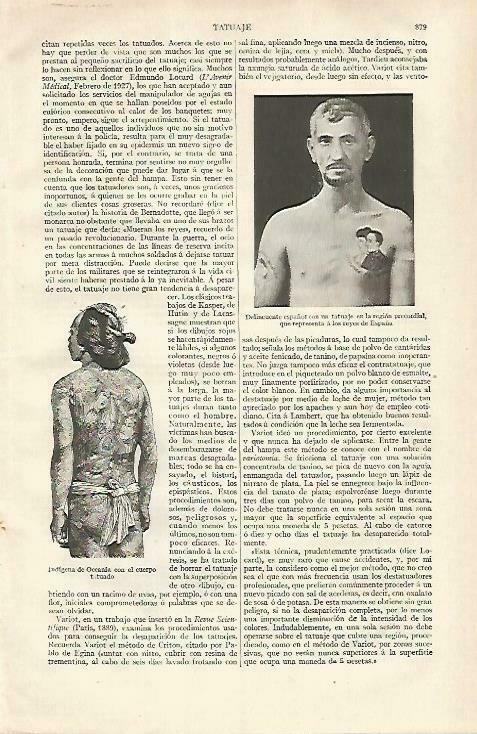 LAMINA ESPASA 33503: Delincuente con tatuaje