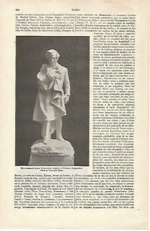 LAMINA ESPASA 33499: Monumento a Echeverria en Argentina