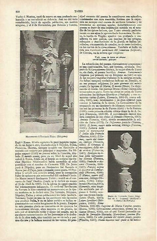 LAMINA ESPASA 33498: Monumeno a Torcuato Tasso en Bergamo