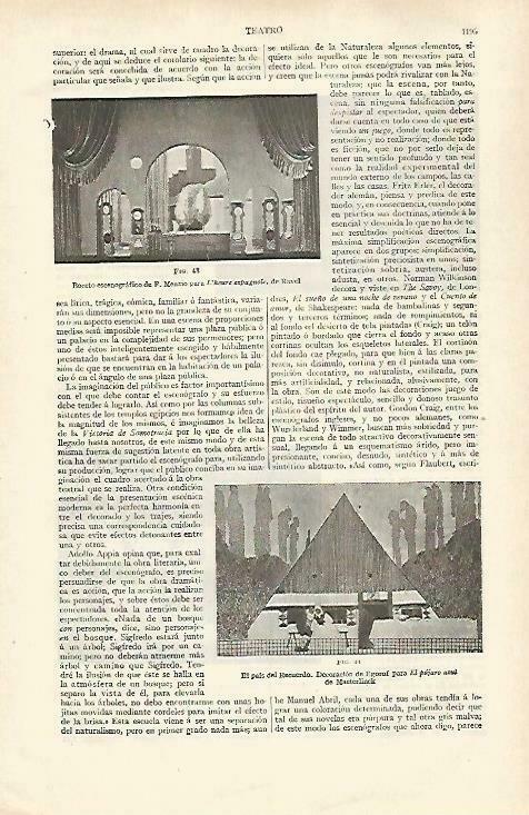LAMINA ESPASA 33542: Boceto de F. Menzio para L'heure espagnole de Ravel