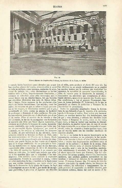 LAMINA ESPASA 33539: Sistema de iluminacion Fortuny para la Scala de Milan
