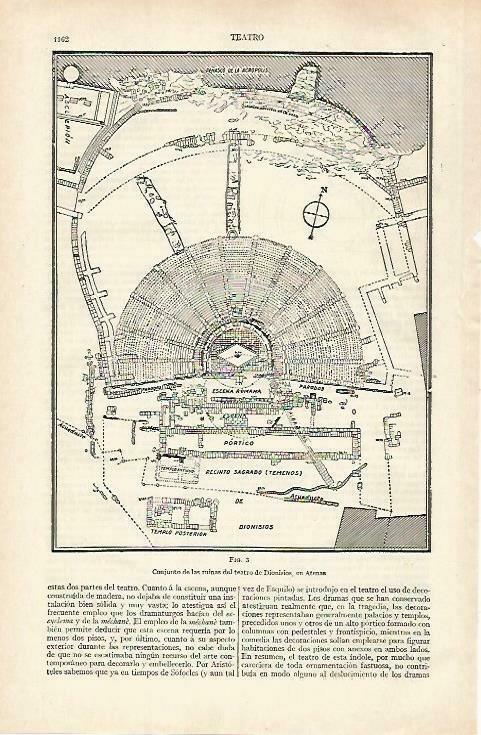 LAMINA ESPASA 33532: Plano del teatro de Dionisos en Atenas
