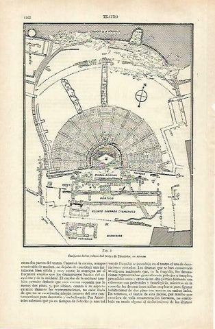 LAMINA ESPASA 33532: Plano del teatro de Dionisos en Atenas