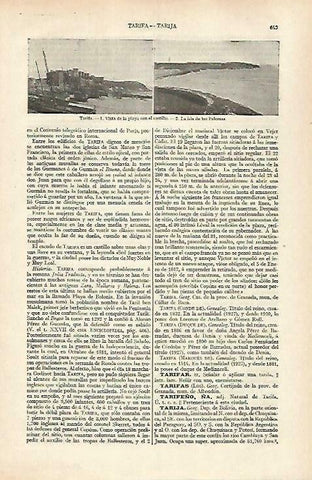 LAMINA ESPASA 33454: Playa e isla de las Palomas en Tarifa, Cadiz