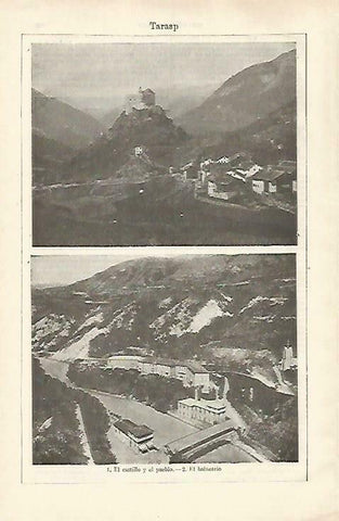 LAMINA ESPASA 33445: Castillo y pueblo de Tarasp, Suiza