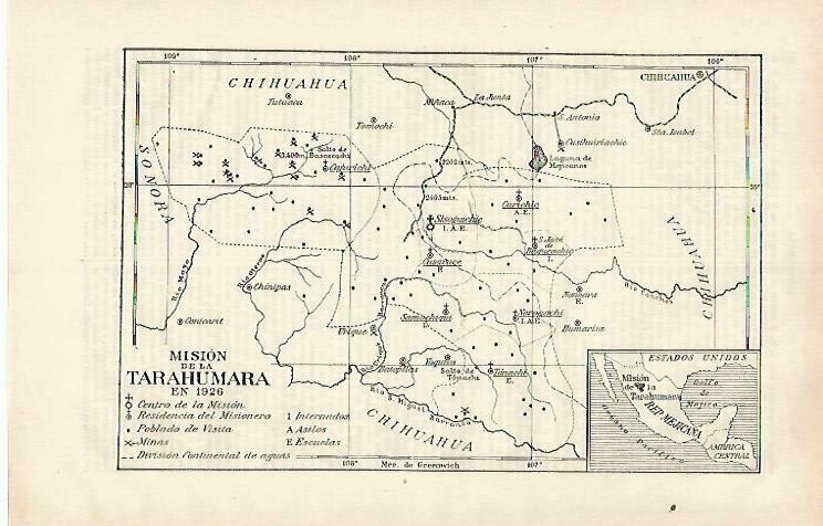 LAMINA ESPASA 33438: Mapa de la mision de Tarahumara