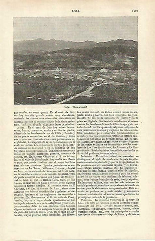 LAMINA ESPASA 33429: Vista general de Loja, Granada