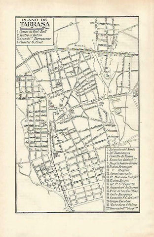 LAMINA ESPASA 33478: Plano de Terrassa, Barcelona