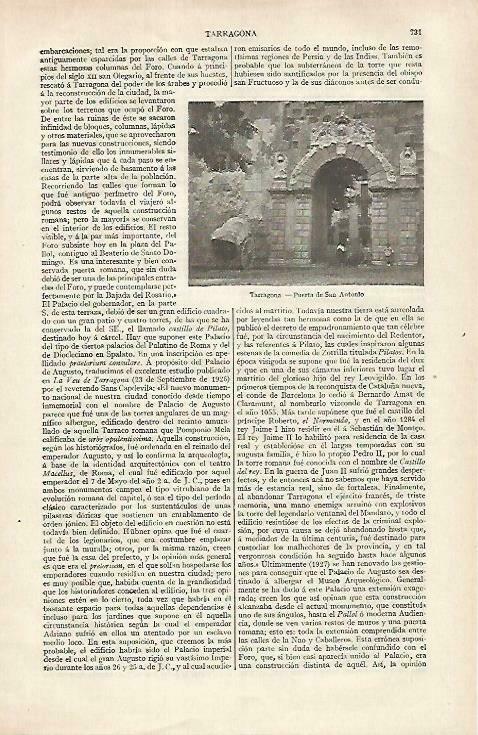 LAMINA ESPASA 33477: Puerta de San Antonio de Tarragona