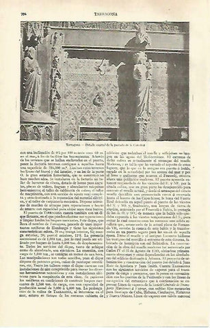 LAMINA ESPASA 33469: Detalle de la Catedral de Tarragona