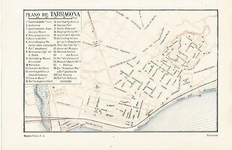 LAMINA ESPASA 33465: Plano de Tarragona