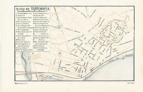 LAMINA ESPASA 33465: Plano de Tarragona