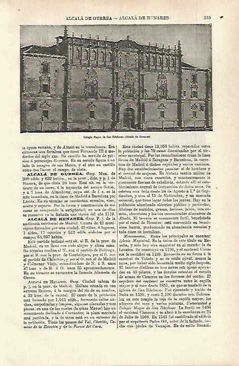 LAMINA ESPASA 33648: Colegio Mayor de San Ildefonso en Alcala de Henares