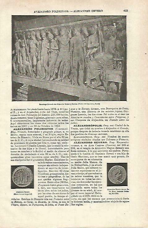 LAMINA ESPASA 33684: Sarcofago de Alejandro Severo y Mamea
