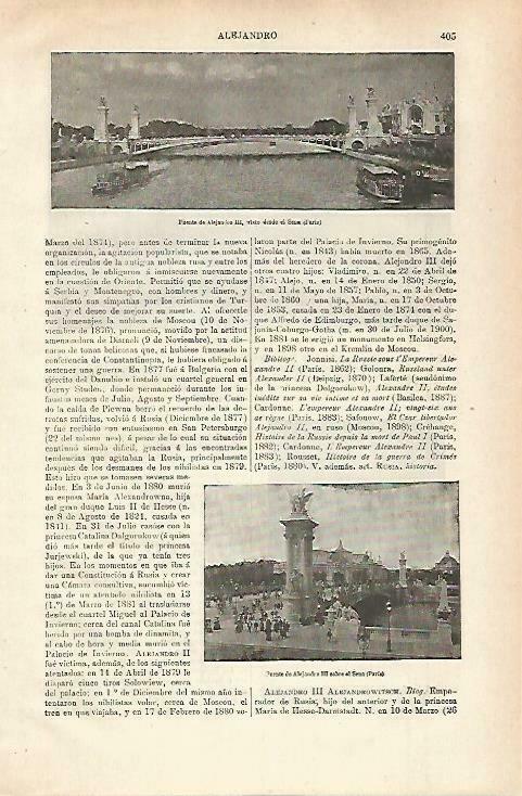 LAMINA ESPASA 33678: Puente de Alejandro III en Paris