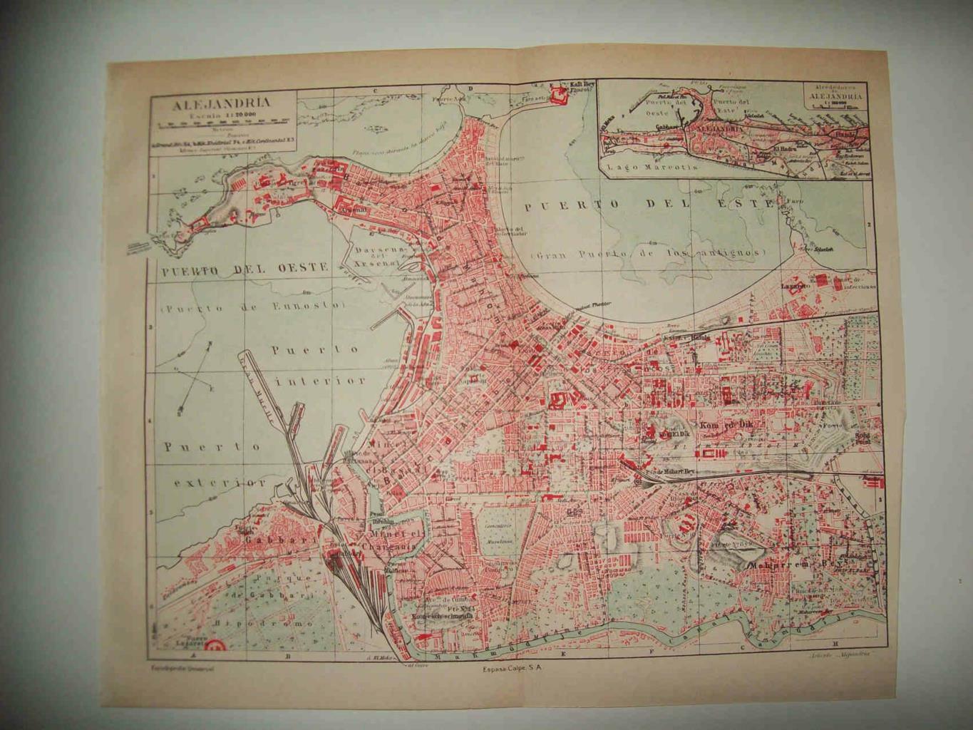 LAMINA ESPASA 33674:Plano de Alejandria, Egipto