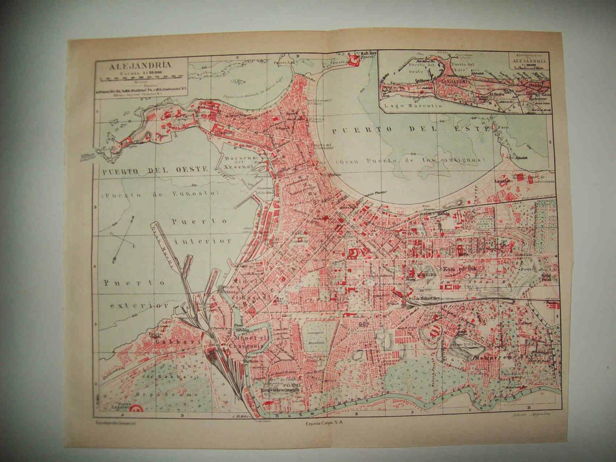 LAMINA ESPASA 33674:Plano de Alejandria, Egipto