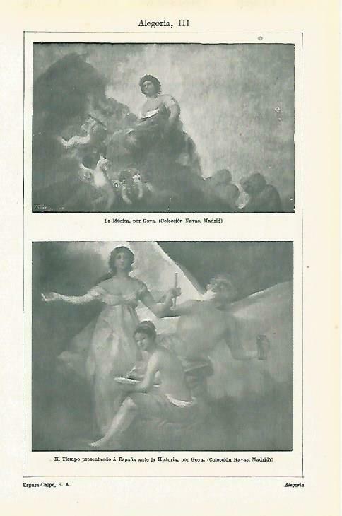 LAMINA ESPASA 33672: La Musica y El Tiempo presentando a España ante la Historia, por Goya