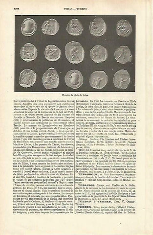 LAMINA ESPASA 33581: Monedas de plata de Tebas, Egipto