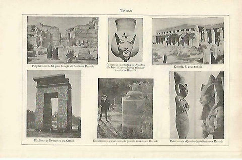 LAMINA ESPASA 33580: Restos arqueologicos de Tebas, Egipto