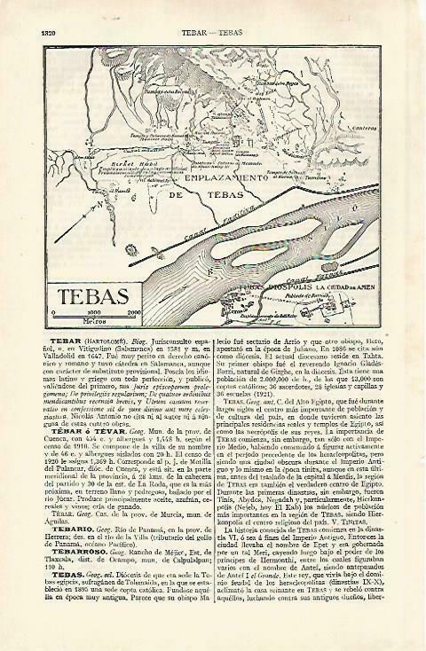 LAMINA ESPASA 33578: Plano de la antigua Tebas