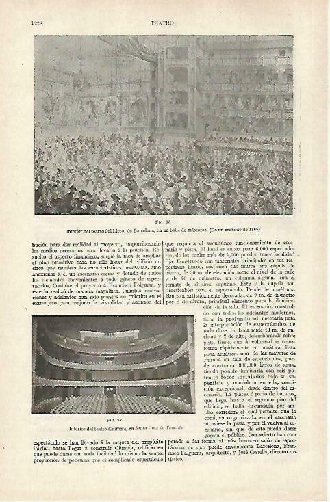 LAMINA ESPASA 33560: Interior del Liceo de Barcelona