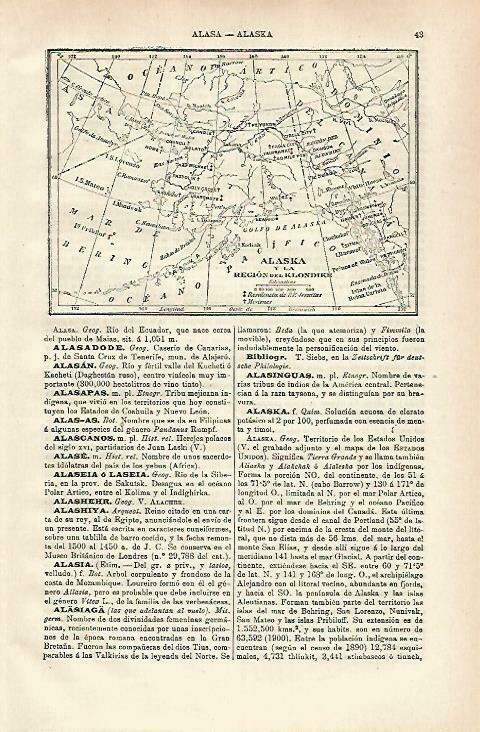 LAMINA ESPASA 33618: Mapa de Alaska