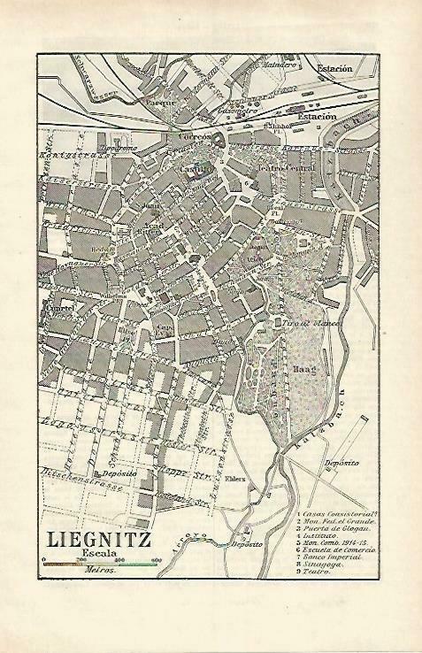 LAMINA ESPASA 33259: Plano de Liegnitz, Alemania