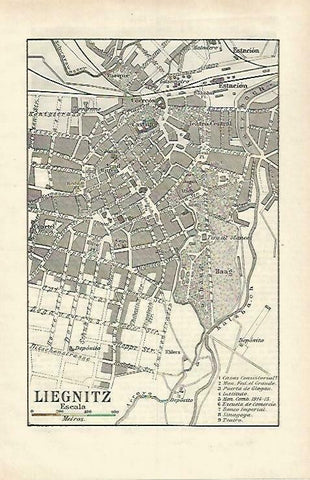 LAMINA ESPASA 33259: Plano de Liegnitz, Alemania