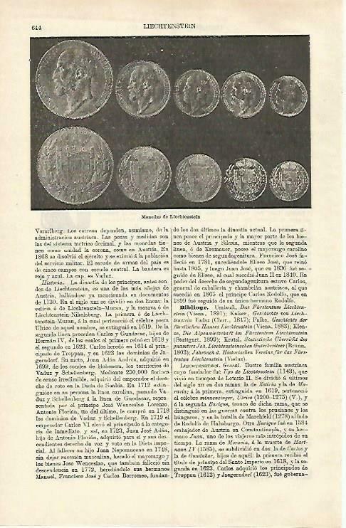 LAMINA ESPASA 33257: Monedas de Liechtenstein
