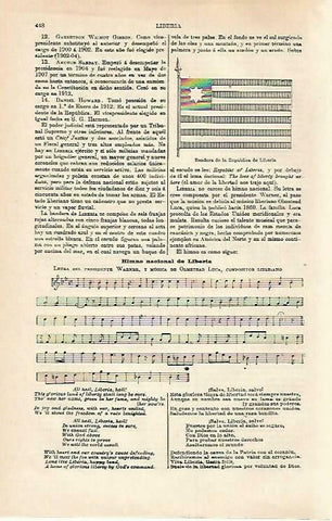 LAMINA ESPASA 33234: Himno y bandera de Liberia