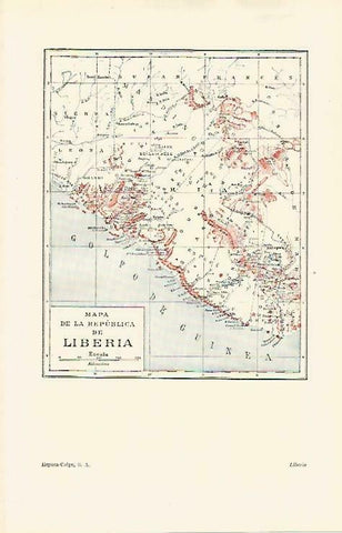 LAMINA ESPASA 33232: Mapa de la Republica de Liberia